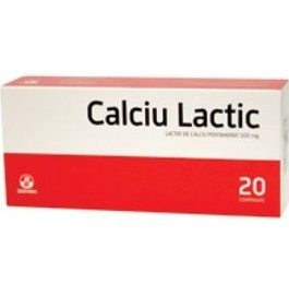 Calciu lactic 500mg x 20cp (Biofarm)