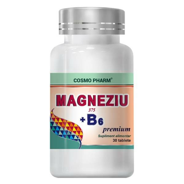 Magneziu 375 + B6 Premium Formula 30 tablete